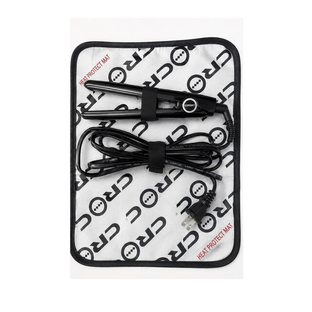 CROC Titanium 1/2" Flat Iron Hair Straightener | Adjustable Heat | with Heat Mat